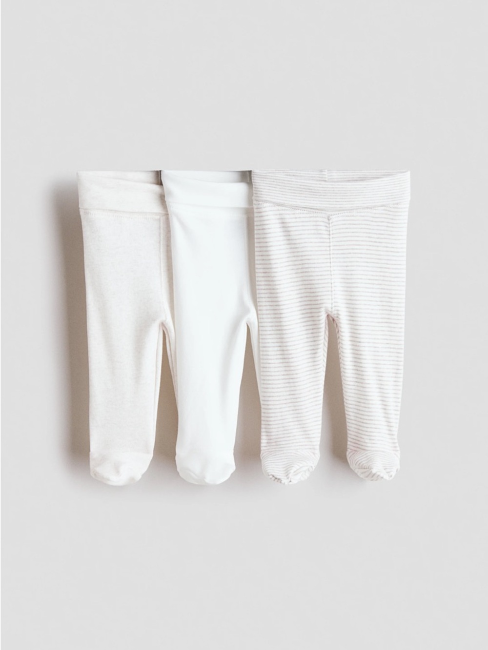 H&M Baby Footed Pants Set - White & Cream